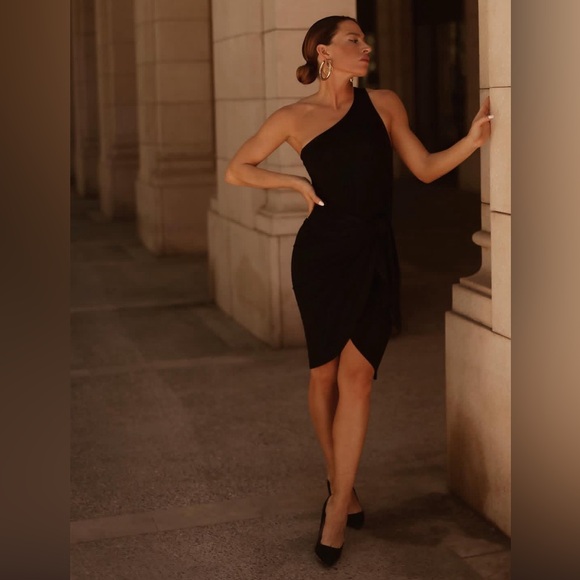 AUDREY LEIGHTON TERRACOTTA ONE SHOULDER DRESS - Medium M - Picture 4 of 6